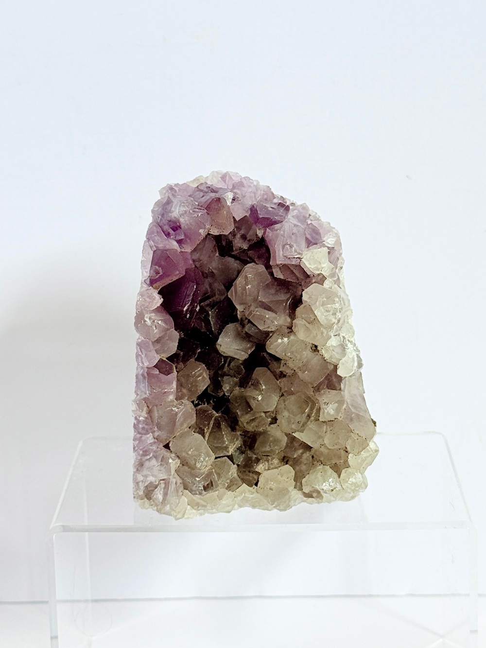 Large 2-Tone Amethyst Citrine Geode Purple Ametrine Cluster Natural Color Zoning